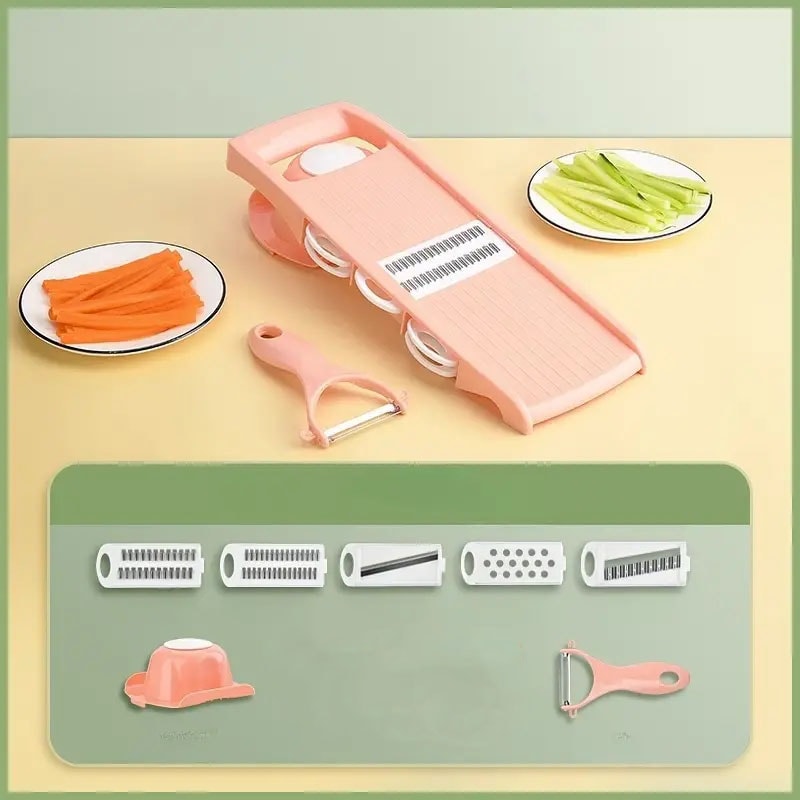 Vegetable Slicer and Julienne Cutter Multifunctional Potato Grater with Handle for Effortless Kitchen Prep
