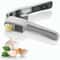 Multifunctional Garlic Press & Slicer Zinc Alloy Manual Kitchen Gadget for Effortless Meal Prep