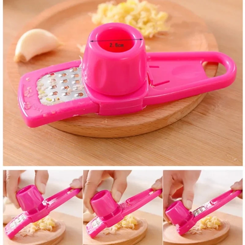 Garlic Peeler & Ginger Press Multifunctional Kitchen Tool for Grating, Slicing, and Cutting