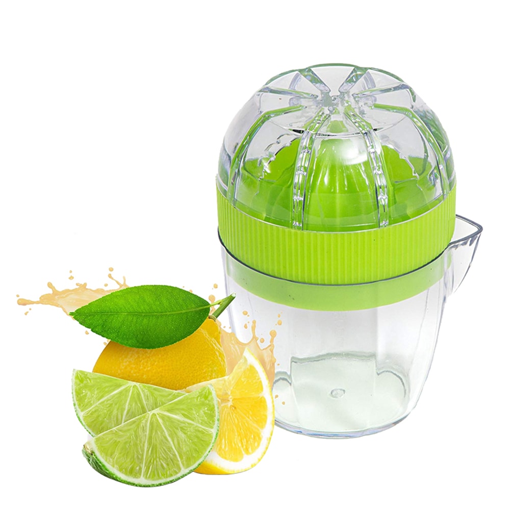 Lemon Squeezer with Lid Plastic Manual Citrus Juicer with Pour Spout and Orange Press Cup