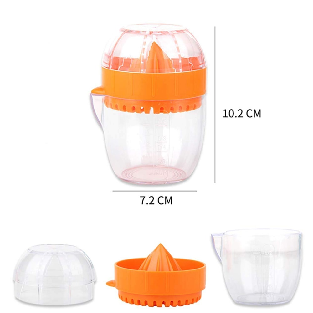 Lemon Squeezer with Lid Plastic Manual Citrus Juicer with Pour Spout and Orange Press Cup