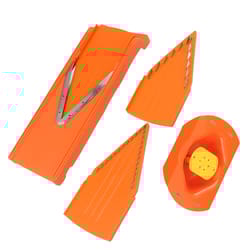 manual vegetable cutter with stainless steel blade, large frame, hand protector for safe and efficient slicing