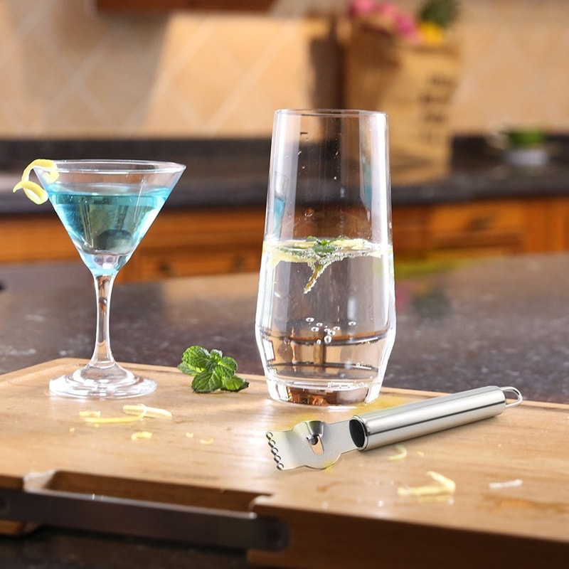 Stainless Steel Citrus Zester Grater with Channel Knife and Hanging Loop