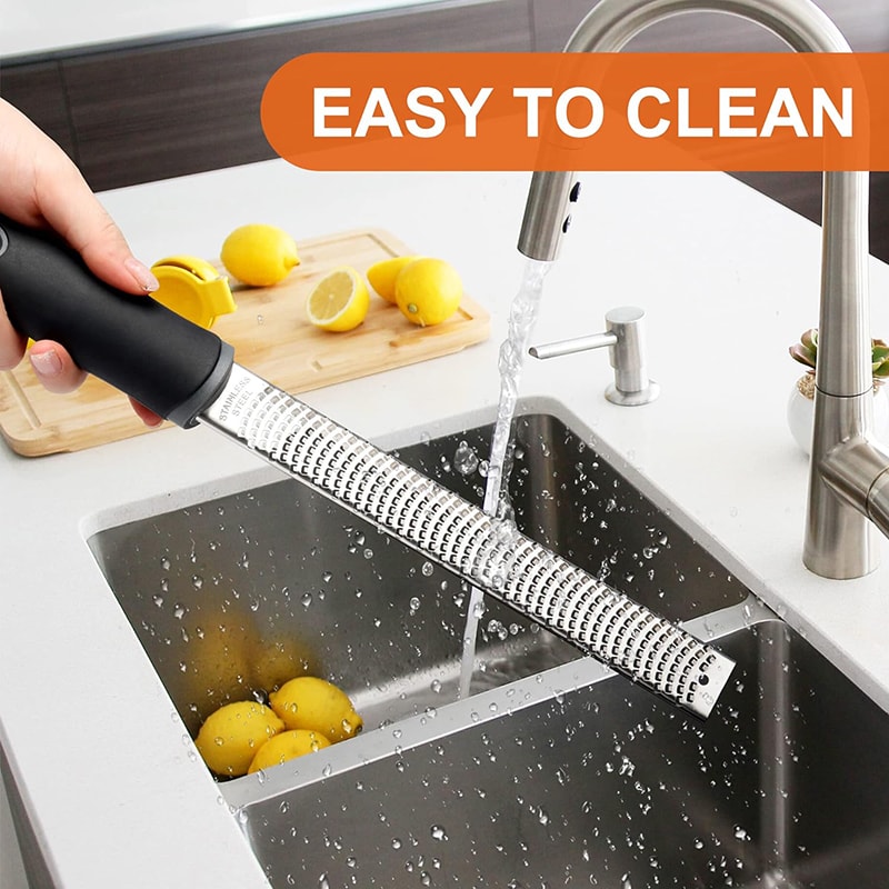 Stainless Steel Cheese Grater & Lemon Zester with Cover Nonslip Handle for Easy Grating
