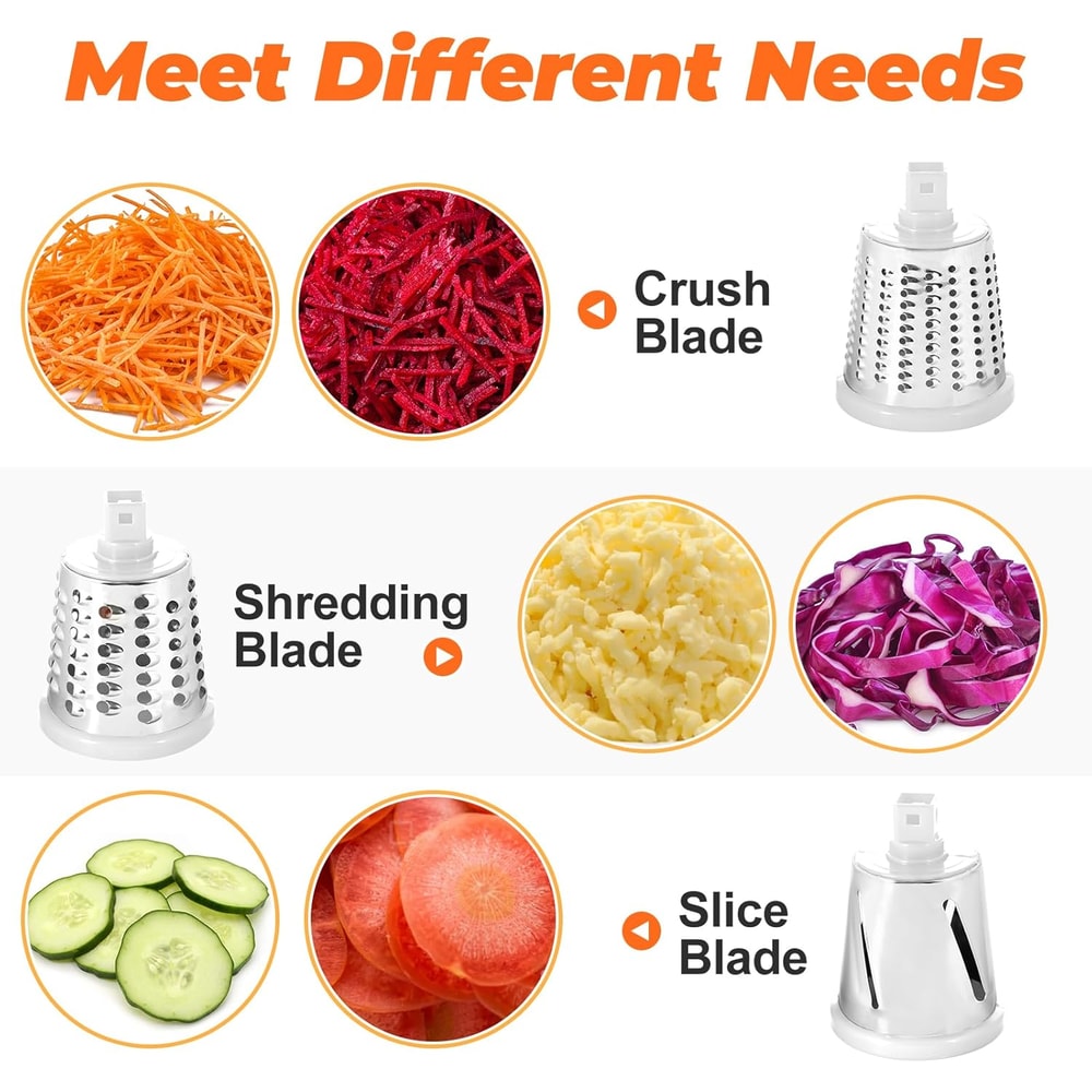 Multi-Purpose Rotary Grater & Mandoline Vegetable Slicer Perfect for Cheese, Carrots, Potatoes.