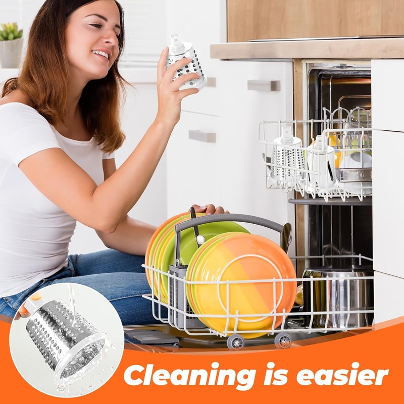 Multi-Purpose Rotary Grater & Mandoline Vegetable Slicer Perfect for Cheese, Carrots, Potatoes.