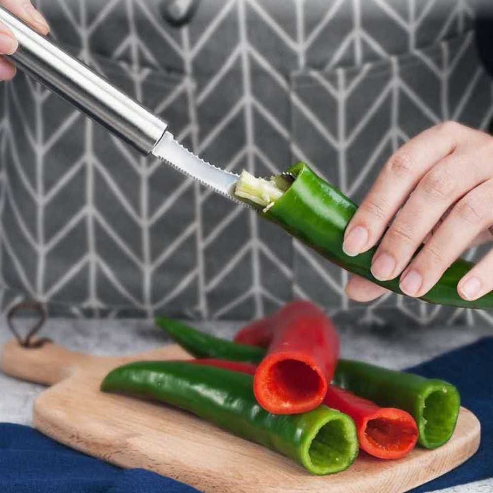Practical Stainless Steel Chili Pepper and Green Pepper Core Remover for Effortless Kitchen Prep