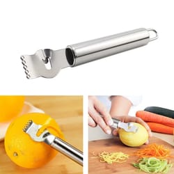 stainless steel citrus zester and peeler for fruit premium kitchen tool for lemons & oranges