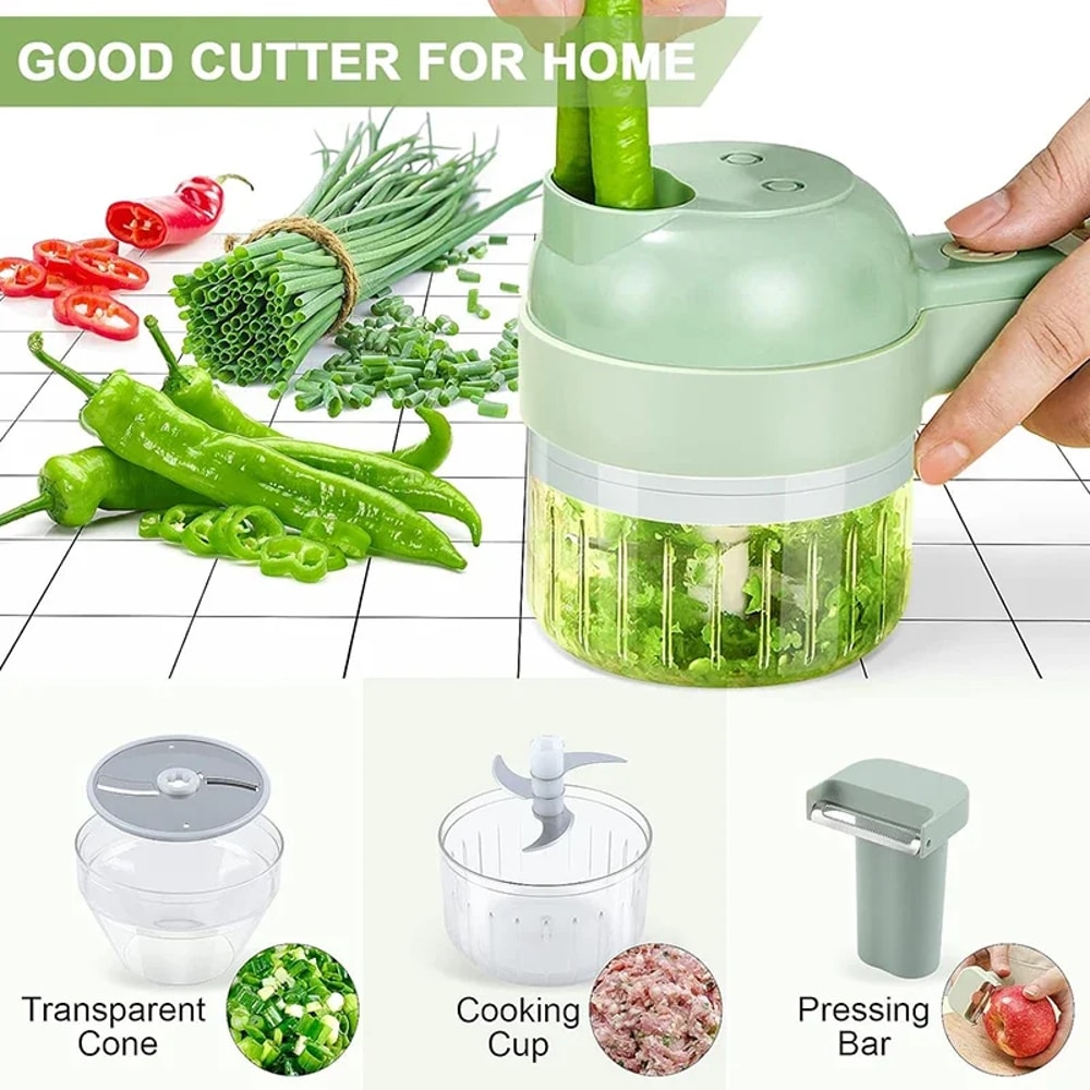 Wireless Electric Food Processor Meat Grinder Set Garlic Masher Chopper Peeler And Slicer 1