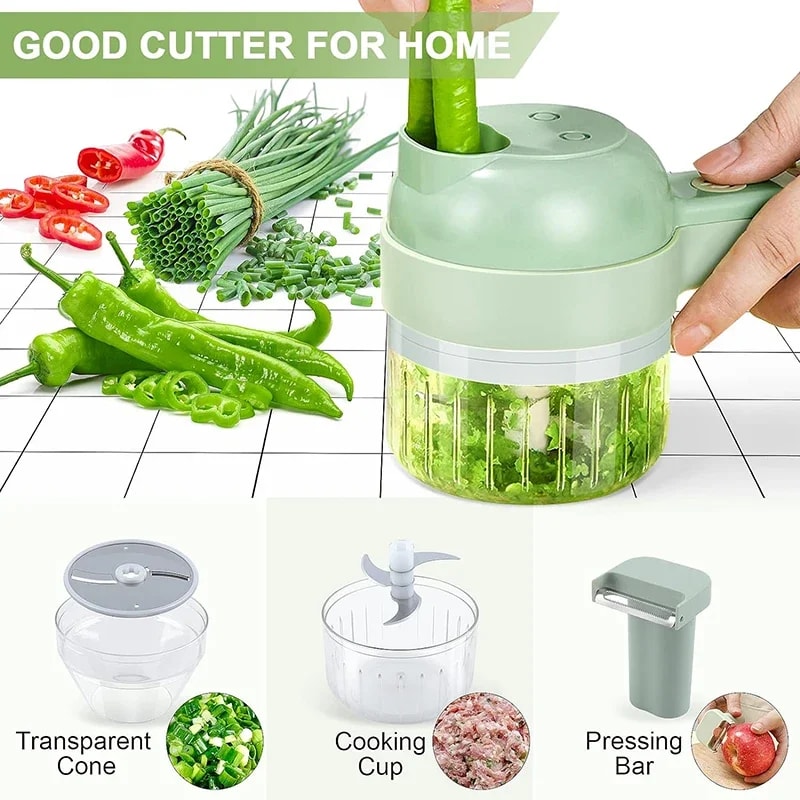 Wireless Electric Food Processor Meat Grinder Set Garlic Masher Chopper Peeler And Slicer 1
