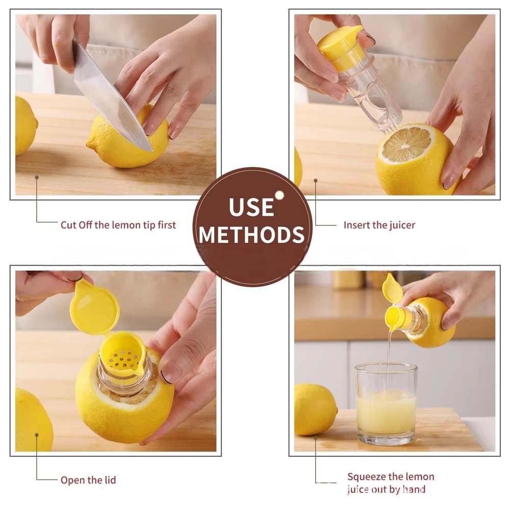 Portable Lemon Juicer With Lid Manual Squeezer For Fresh Cocktails Limes 5