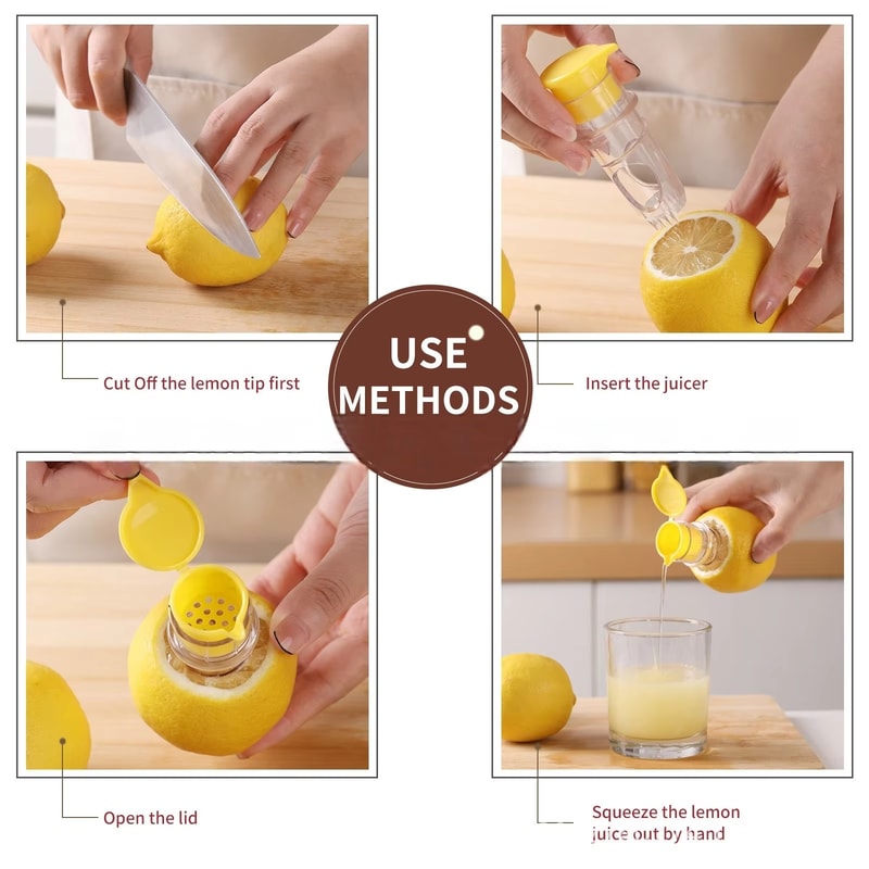 Portable Lemon Juicer With Lid Manual Squeezer For Fresh Cocktails Limes 5