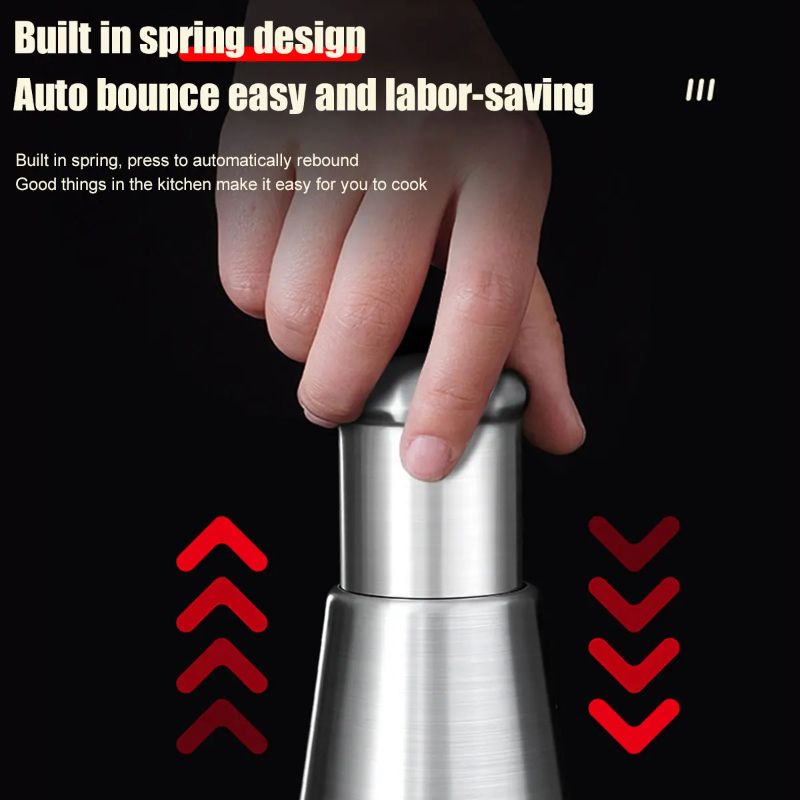 Stainless Steel Garlic Press & Chopper Manual Handheld Push Type Crusher for Easy Garlic Mashing