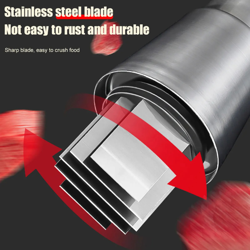 Stainless Steel Garlic Press & Chopper Manual Handheld Push Type Crusher for Easy Garlic Mashing