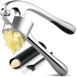 zinc alloy garlic press & ginger crusher premium handheld mincer for effortless veggie masher & squeezer