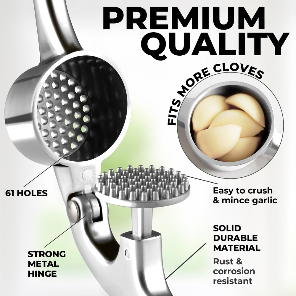 Zinc Alloy Garlic Press Ginger Crusher Premium Handheld Mincer For Effortless Veggie Masher Squee 3
