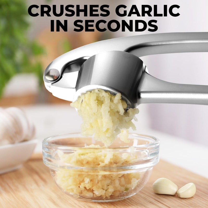 Zinc Alloy Garlic Press Ginger Crusher Premium Handheld Mincer For Effortless Veggie Masher Squee 4