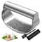 Stainless Steel Garlic Press & Ginger Squeezer Manual Rocker Crusher for Effortless Minced Garlic