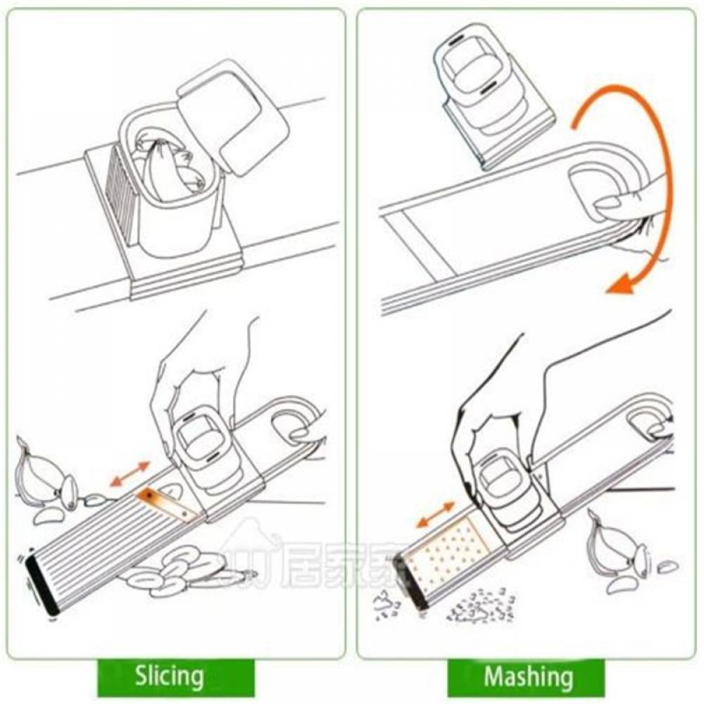 Ginger Garlic Cutter Slicer Manual Vegetable Chopper for Effortless, Double-Sided Grinding & Slicing