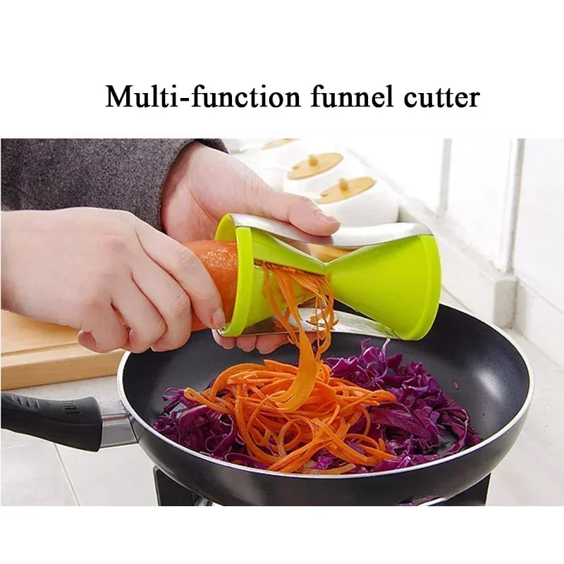 Spiral Vegetable Cutter Manual Spiralizer for Zoodles, Fettuccine, and Pasta Kitchen Gadget for Healthy Eating