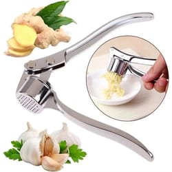 heavy duty garlic press easy to use, rust-proof, dishwasher safe mincer & ginger crusher