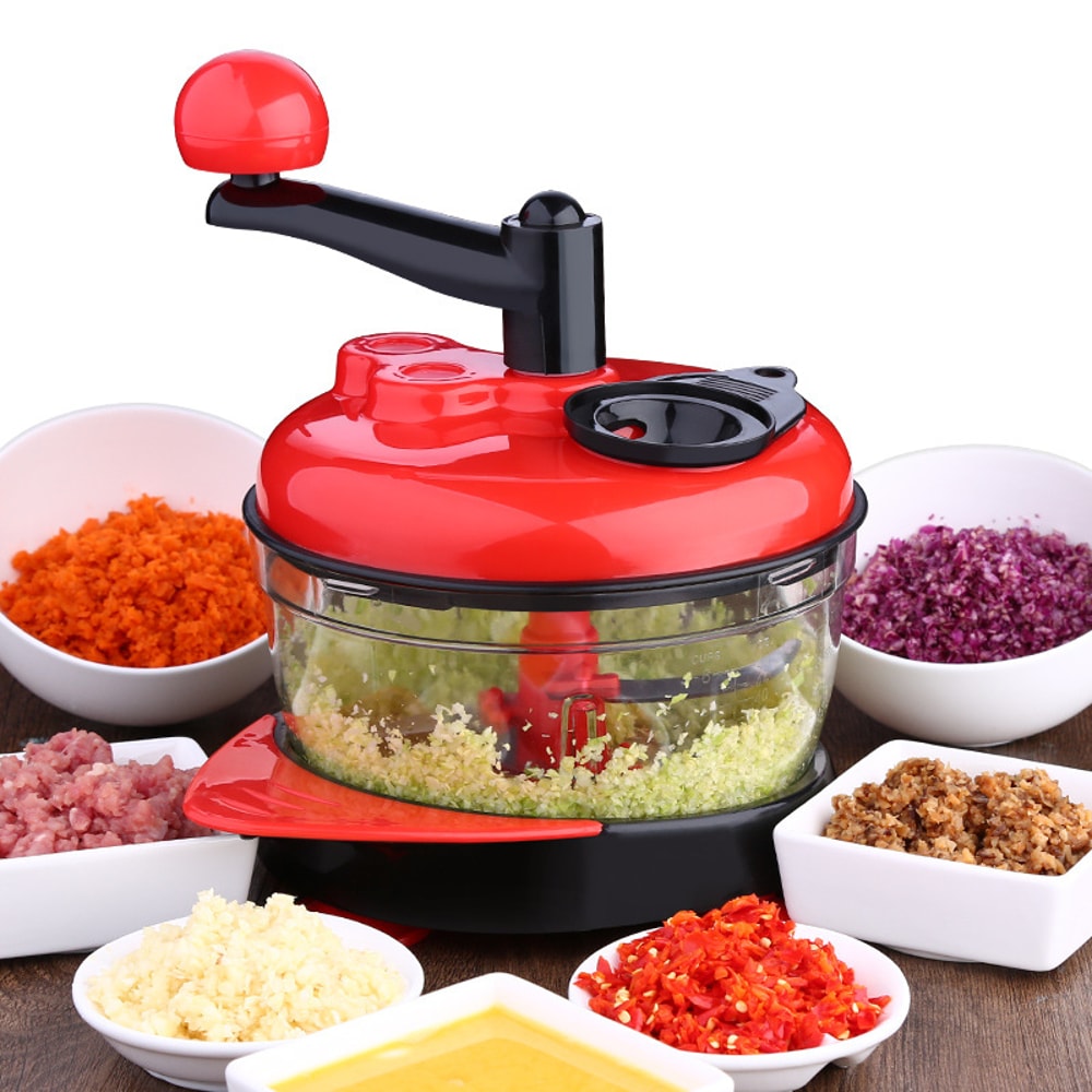 Multi-function Manual Food Processor Meat Grinder, Vegetable Chopper & Egg Blender