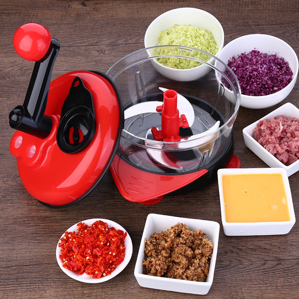 Multi-function Manual Food Processor Meat Grinder, Vegetable Chopper & Egg Blender