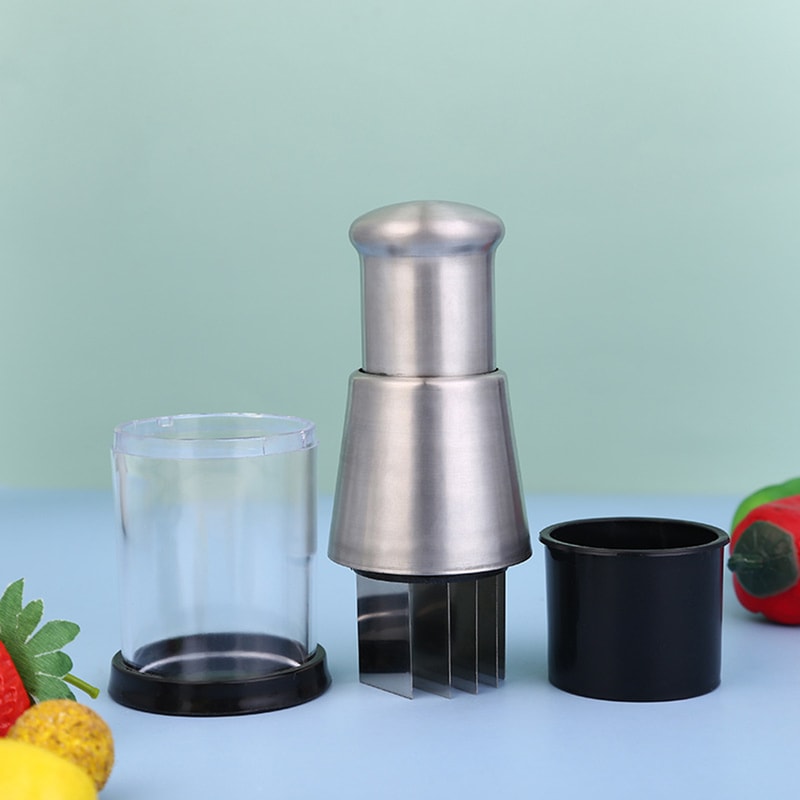 Stainless Steel Manual Vegetable Chopper Mini Garlic Mincer For Herbs Ginger And Nuts 3