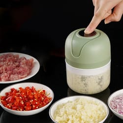 usb wireless electric garlic masher food chopper & meat grinder with 6 blades for effortless mincing