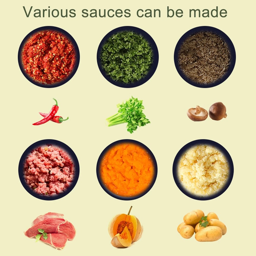 USB Wireless Electric Garlic Masher Food Chopper Meat Grinder With 6 Blades For Effortless Mincing 3