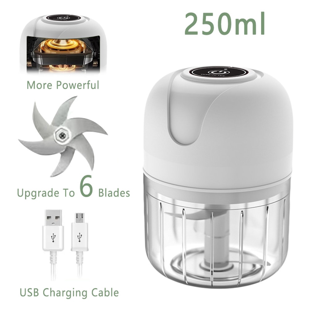 USB Wireless Electric Garlic Masher Food Chopper Meat Grinder With 6 Blades For Effortless Mincing 5