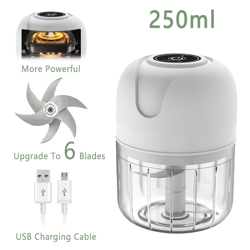 USB Wireless Electric Garlic Masher Food Chopper Meat Grinder With 6 Blades For Effortless Mincing 5