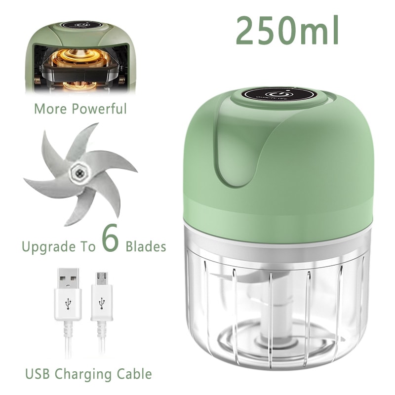 USB Wireless Electric Garlic Masher Food Chopper Meat Grinder With 6 Blades For Effortless Mincing 6
