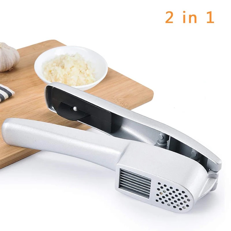 Garlic Press and Ginger Crusher Aluminium Mincer & Slicer for Effortless Kitchen Prep