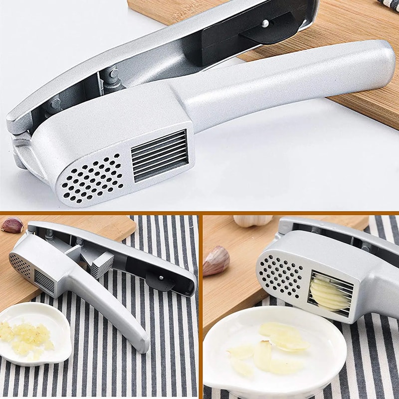 Garlic Press and Ginger Crusher Aluminium Mincer & Slicer for Effortless Kitchen Prep