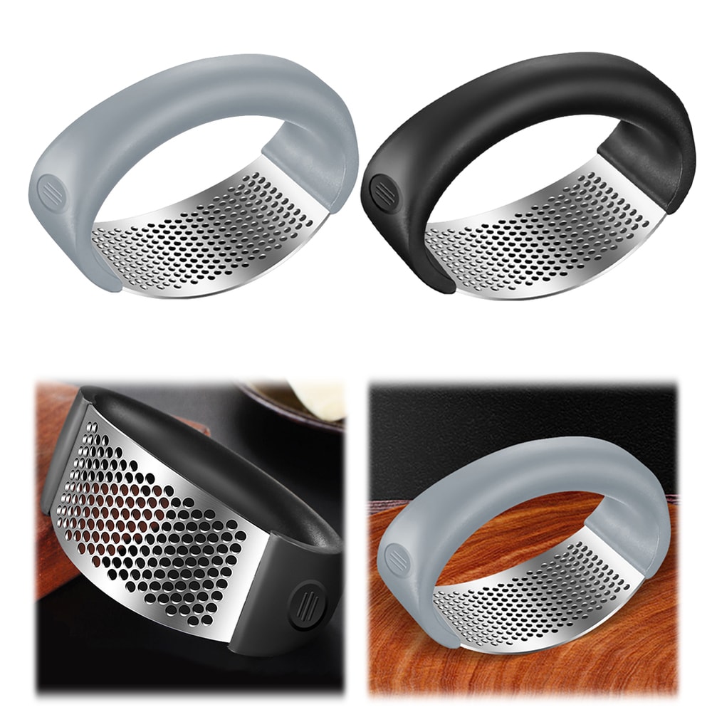 Stainless Steel Garlic Masher Manual Garlic Chopper Press Crusher for Fruits and Vegetables