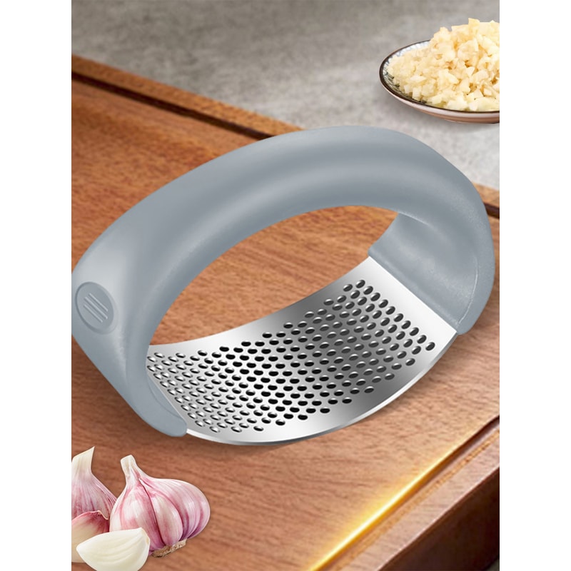 Stainless Steel Garlic Masher Manual Garlic Chopper Press Crusher for Fruits and Vegetables