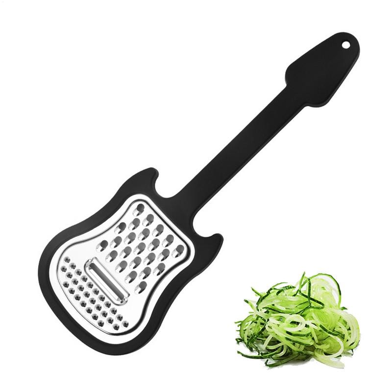 Handheld Fruit Grater Peeler MultiUse Guitar Shape Kitchen Tool For Cheese Potatoes And More 0