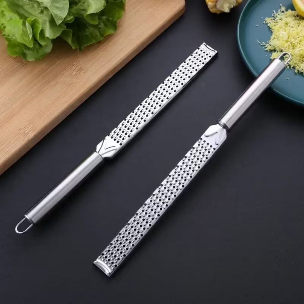 Premium Stainless Steel Cheese Grater & Lemon Zester with Long Handle