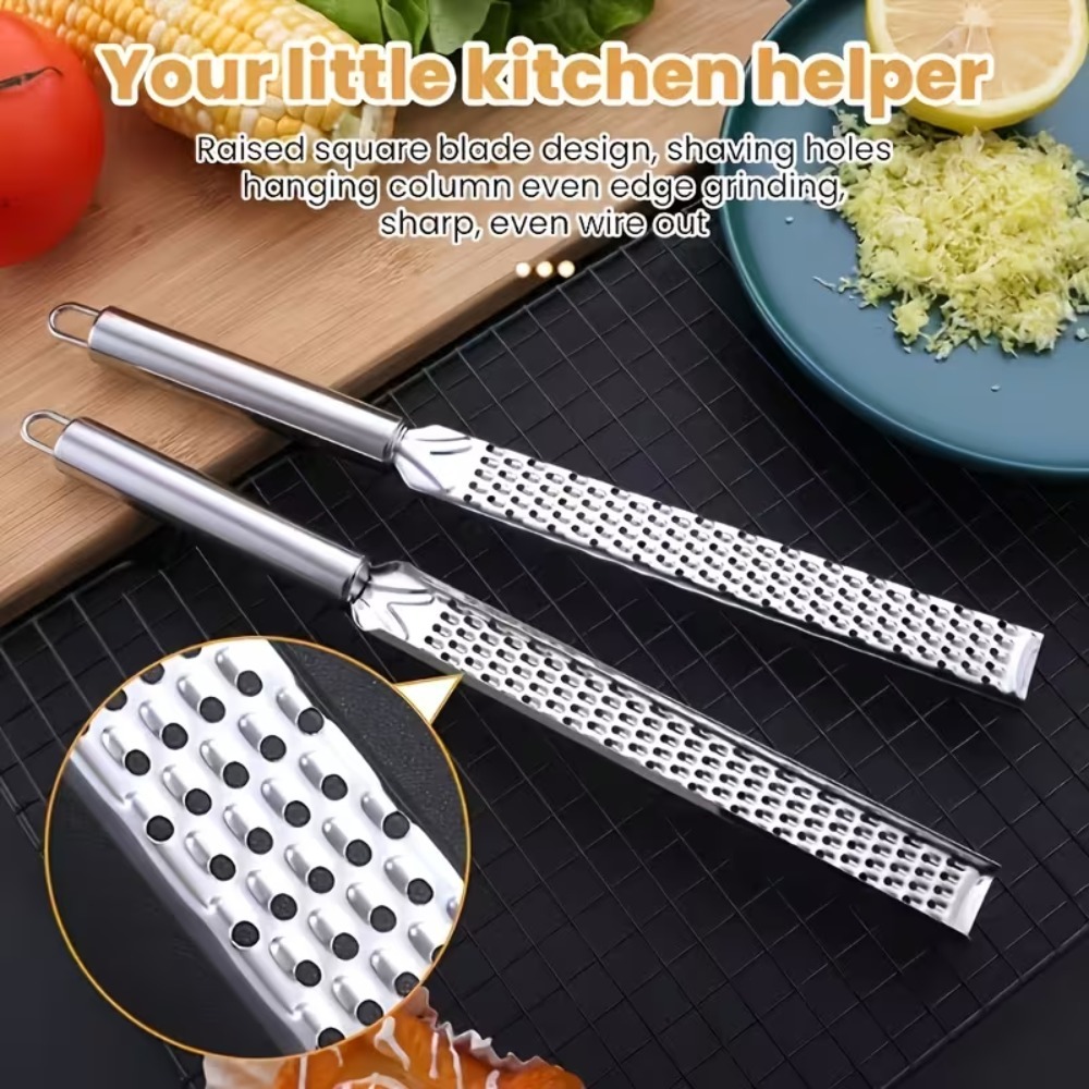 Premium Stainless Steel Cheese Grater & Lemon Zester with Long Handle