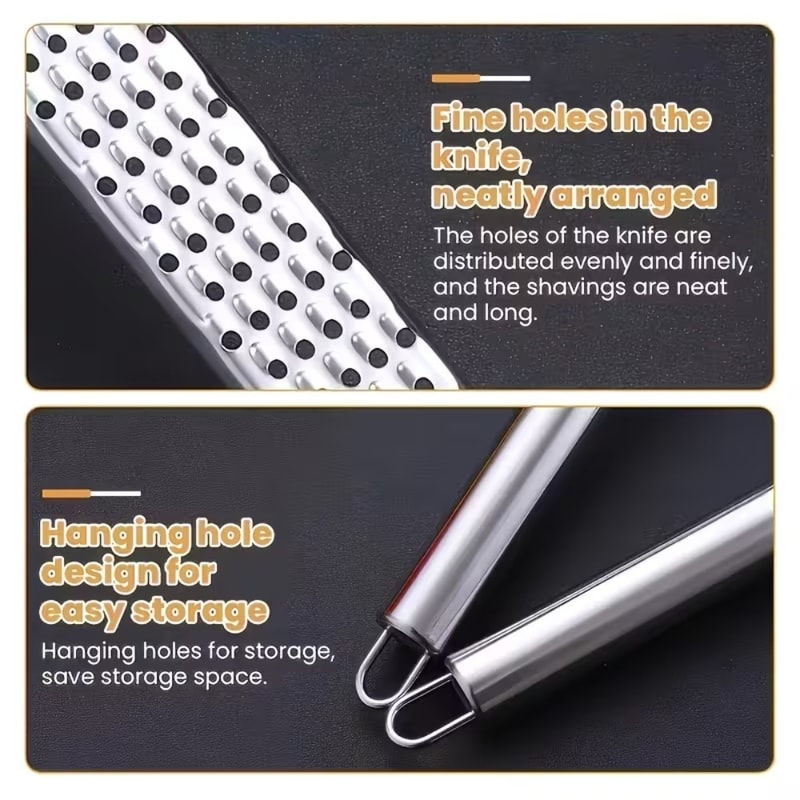Premium Stainless Steel Cheese Grater & Lemon Zester with Long Handle