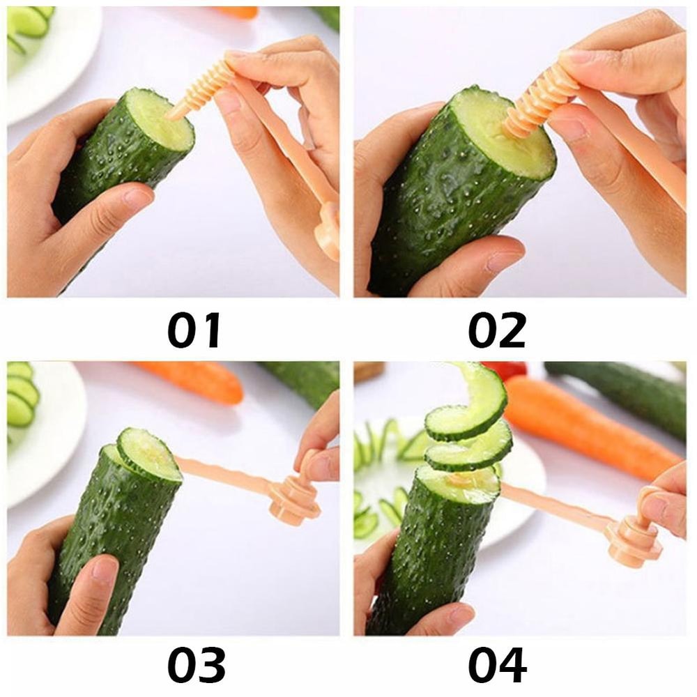 Stainless Steel Spiral Vegetable Slicer Julienne Cutter Kitchen Tool 5