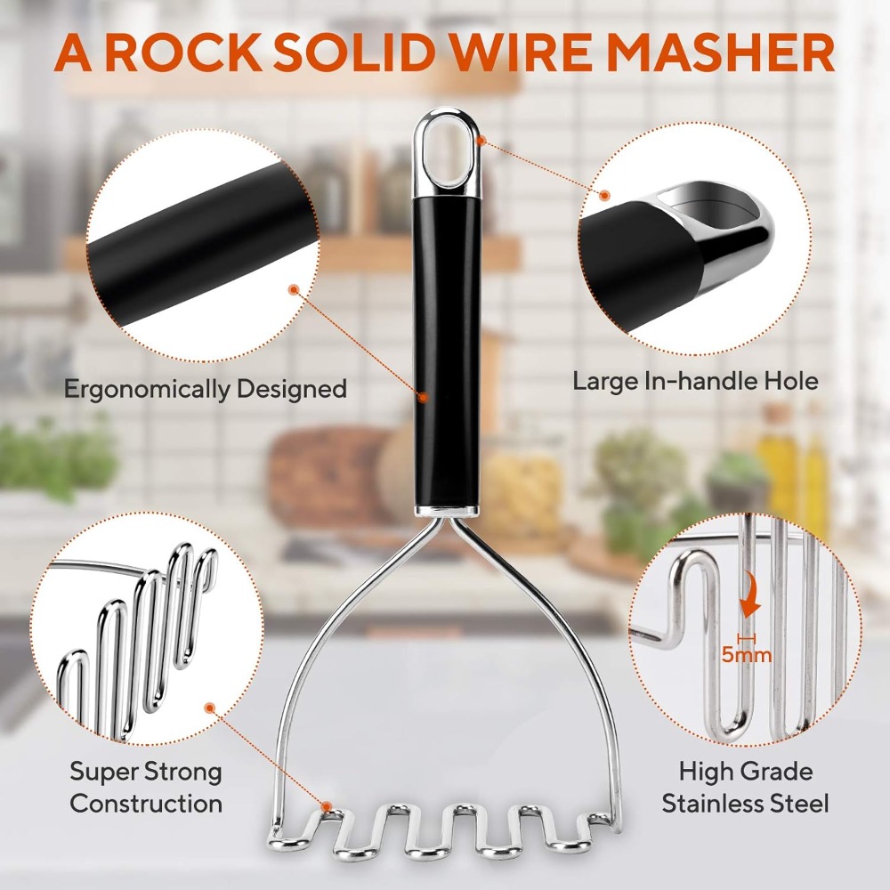 Stainless Steel Potato Masher Manual Vegetable Baby Food Press Tool 1