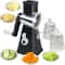 Rotary Cheese Grater with Suction Base Manual Vegetable Slicer & Nut Grinder