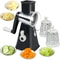 Rotary Cheese Grater with Suction Base Manual Vegetable Slicer & Nut Grinder