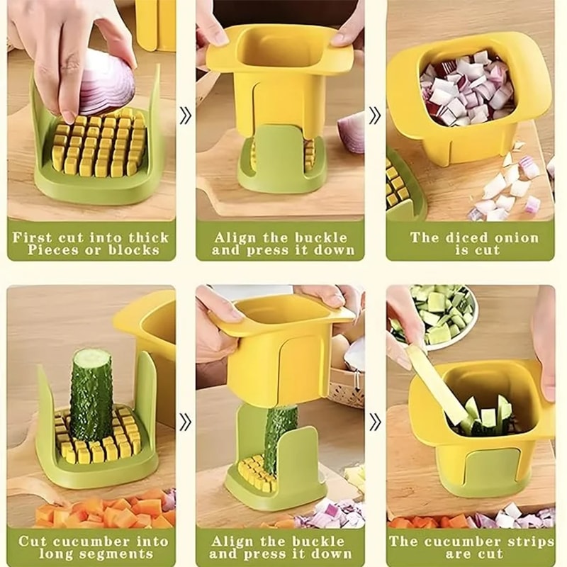 Vegetable Chopper Manual Food Chopper Onion Cutter French Fry Slicer Tool