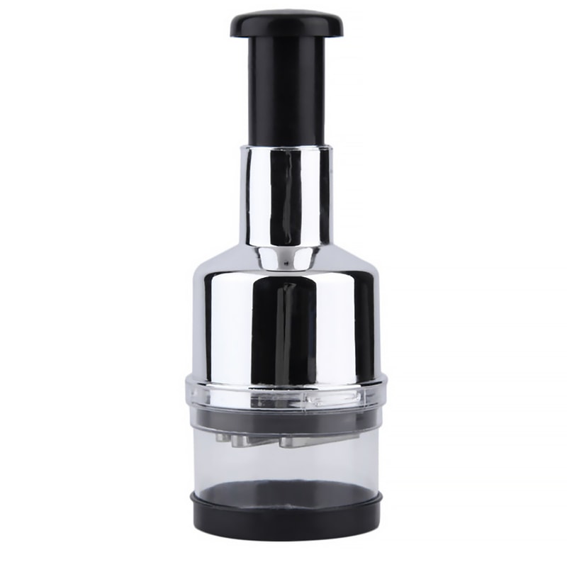 QuickPress Manual Food Chopper Handheld Garlic Onion Cutter Tool