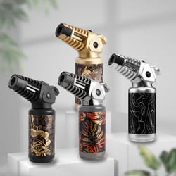windproof butane torch lighter adjustable flame cigar and camping tool