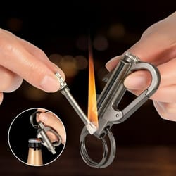 permanent match lighter keychain waterproof fire starter bottle opener tool