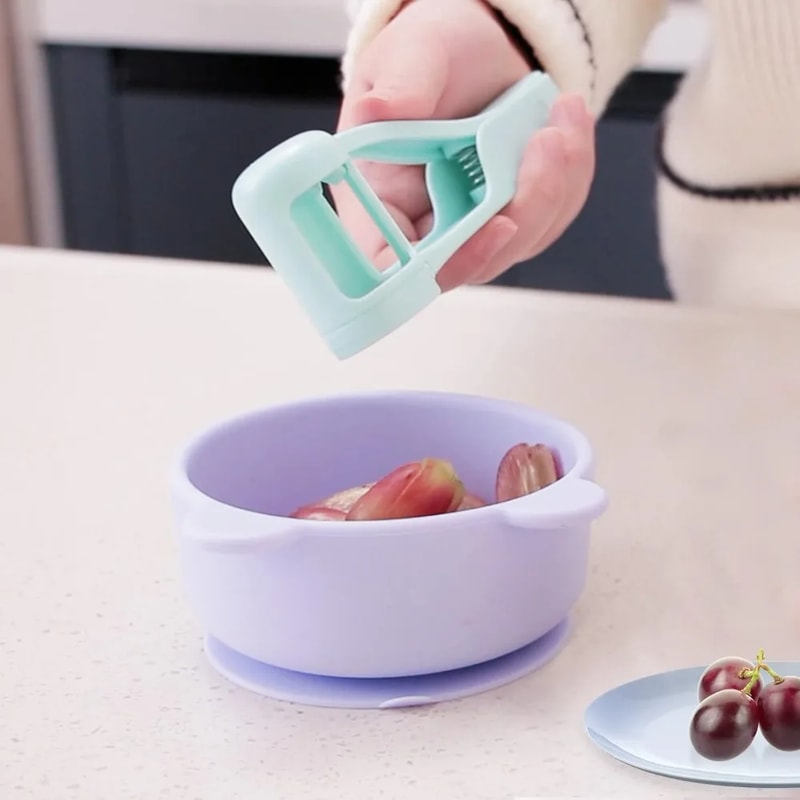 QuickSlice Grape Slicer & Fruit Cutter Tool for Kids Safe Kitchen Prep